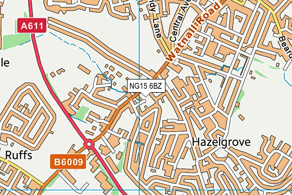 NG15 6BZ map - OS VectorMap District (Ordnance Survey)