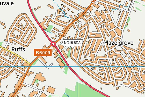 NG15 6DA map - OS VectorMap District (Ordnance Survey)