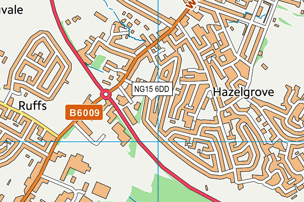 NG15 6DD map - OS VectorMap District (Ordnance Survey)