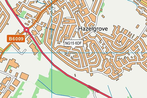 NG15 6DF map - OS VectorMap District (Ordnance Survey)