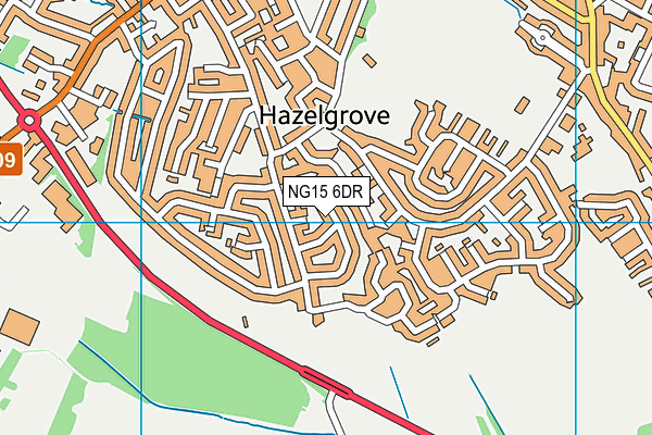NG15 6DR map - OS VectorMap District (Ordnance Survey)