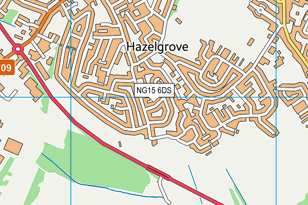 NG15 6DS map - OS VectorMap District (Ordnance Survey)