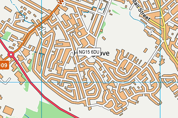 NG15 6DU map - OS VectorMap District (Ordnance Survey)