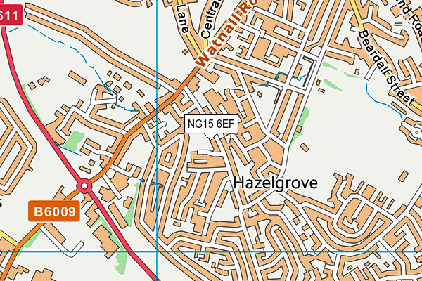 NG15 6EF map - OS VectorMap District (Ordnance Survey)