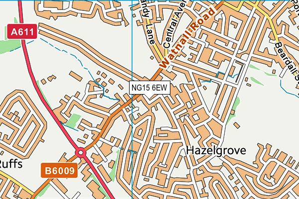 NG15 6EW map - OS VectorMap District (Ordnance Survey)