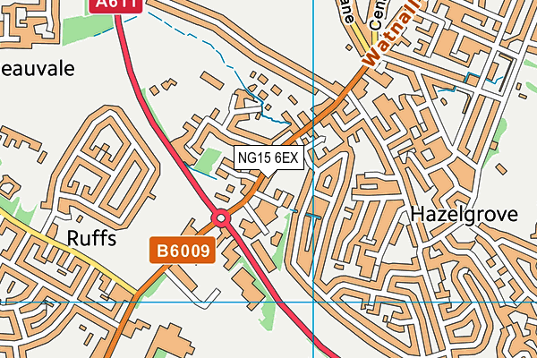 NG15 6EX map - OS VectorMap District (Ordnance Survey)