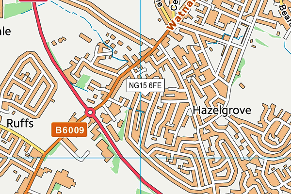 NG15 6FE map - OS VectorMap District (Ordnance Survey)