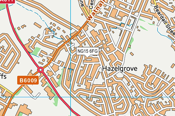 NG15 6FG map - OS VectorMap District (Ordnance Survey)