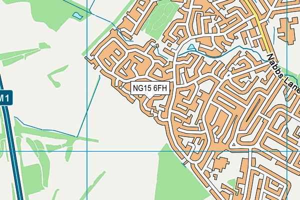 NG15 6FH map - OS VectorMap District (Ordnance Survey)