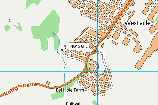 NG15 6FL map - OS VectorMap District (Ordnance Survey)