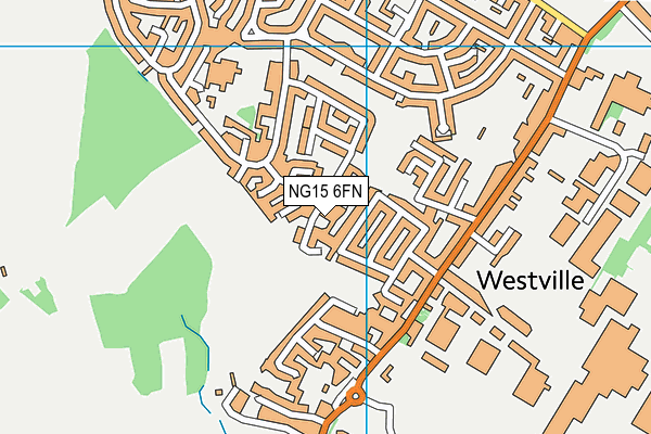 NG15 6FN map - OS VectorMap District (Ordnance Survey)