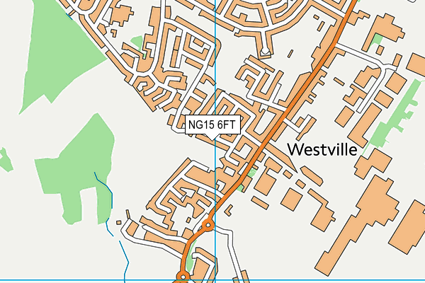 NG15 6FT map - OS VectorMap District (Ordnance Survey)