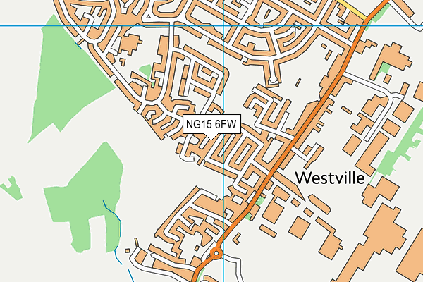 NG15 6FW map - OS VectorMap District (Ordnance Survey)