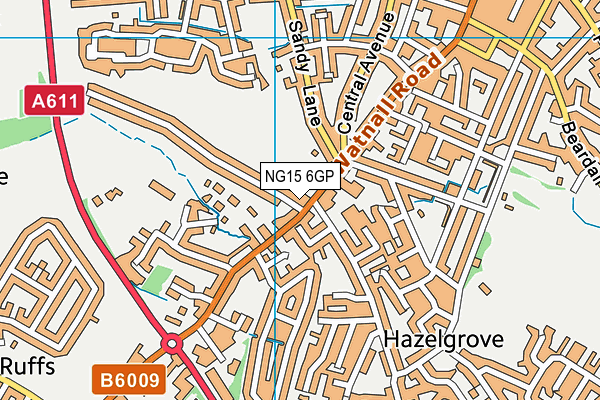 NG15 6GP map - OS VectorMap District (Ordnance Survey)