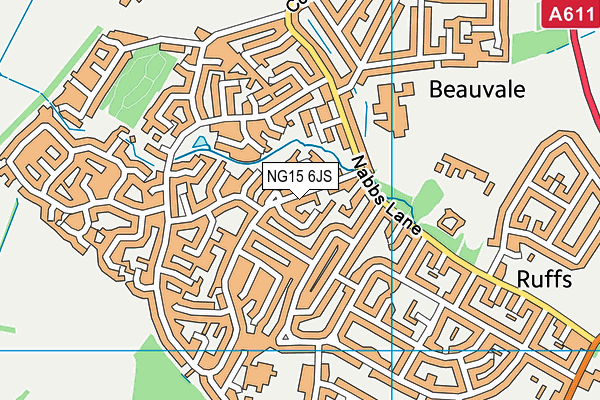 NG15 6JS map - OS VectorMap District (Ordnance Survey)