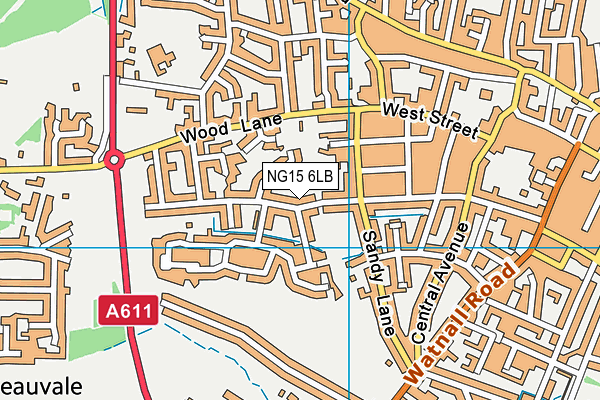 NG15 6LB map - OS VectorMap District (Ordnance Survey)