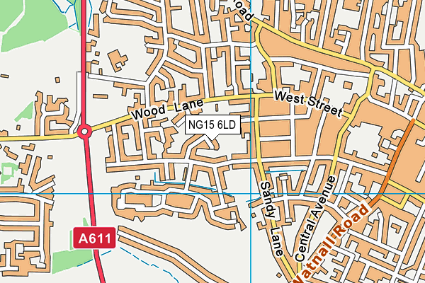 NG15 6LD map - OS VectorMap District (Ordnance Survey)