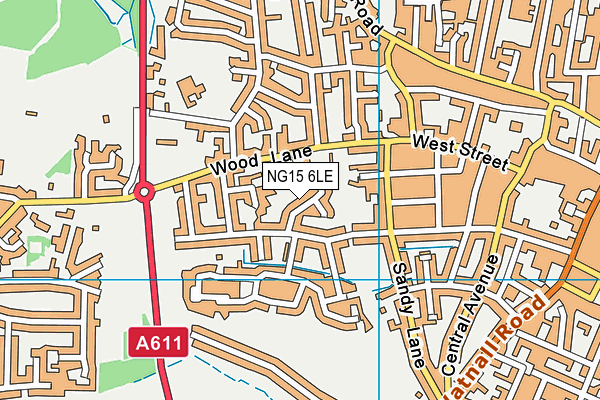 NG15 6LE map - OS VectorMap District (Ordnance Survey)