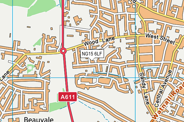 NG15 6LF map - OS VectorMap District (Ordnance Survey)