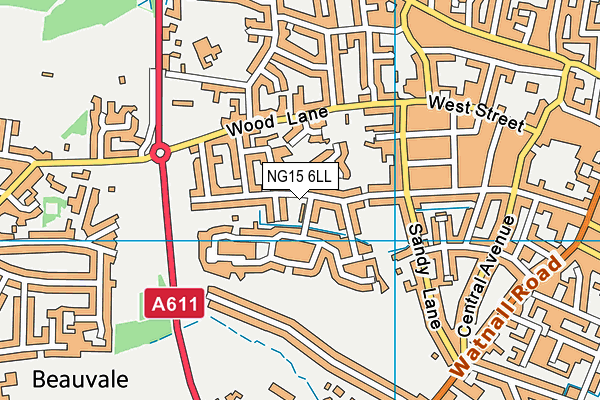 NG15 6LL map - OS VectorMap District (Ordnance Survey)