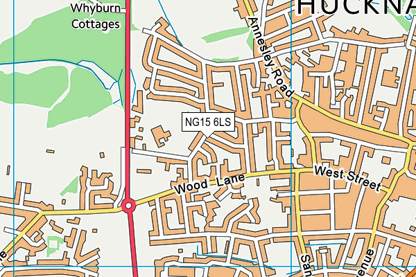 NG15 6LS map - OS VectorMap District (Ordnance Survey)