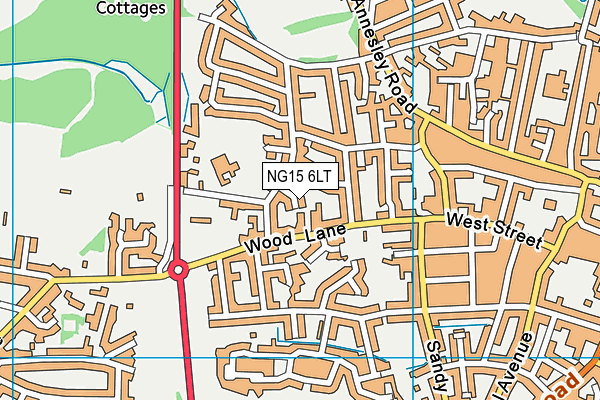 NG15 6LT map - OS VectorMap District (Ordnance Survey)