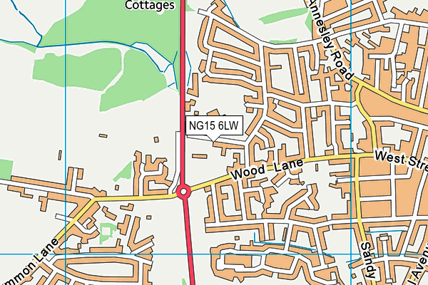 NG15 6LW map - OS VectorMap District (Ordnance Survey)