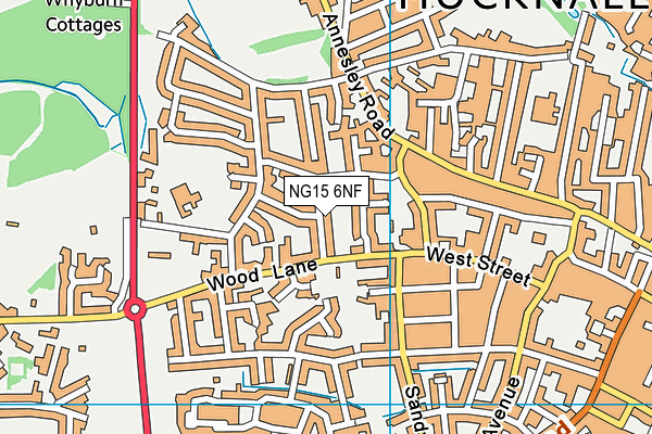 NG15 6NF map - OS VectorMap District (Ordnance Survey)