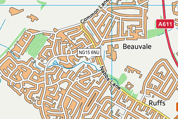 NG15 6NU map - OS VectorMap District (Ordnance Survey)