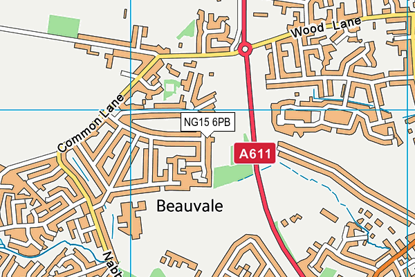 NG15 6PB map - OS VectorMap District (Ordnance Survey)