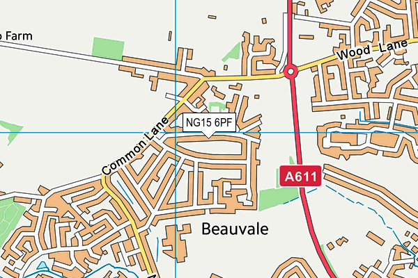 NG15 6PF map - OS VectorMap District (Ordnance Survey)