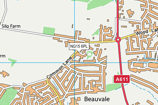 NG15 6PL map - OS VectorMap District (Ordnance Survey)
