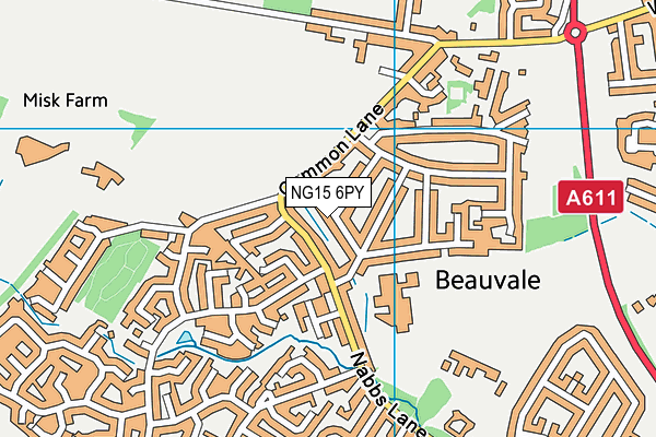 NG15 6PY map - OS VectorMap District (Ordnance Survey)