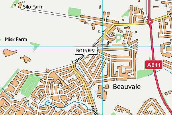 NG15 6PZ map - OS VectorMap District (Ordnance Survey)