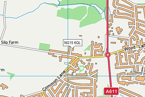 NG15 6QL map - OS VectorMap District (Ordnance Survey)