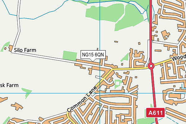 NG15 6QN map - OS VectorMap District (Ordnance Survey)
