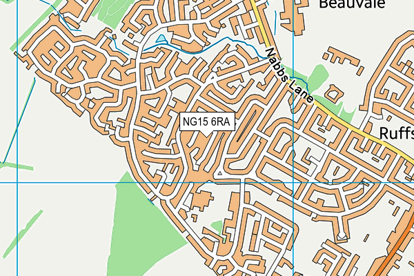 NG15 6RA map - OS VectorMap District (Ordnance Survey)