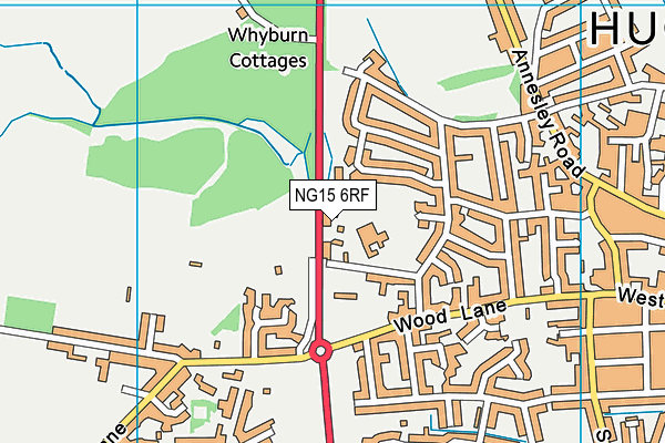 NG15 6RF map - OS VectorMap District (Ordnance Survey)