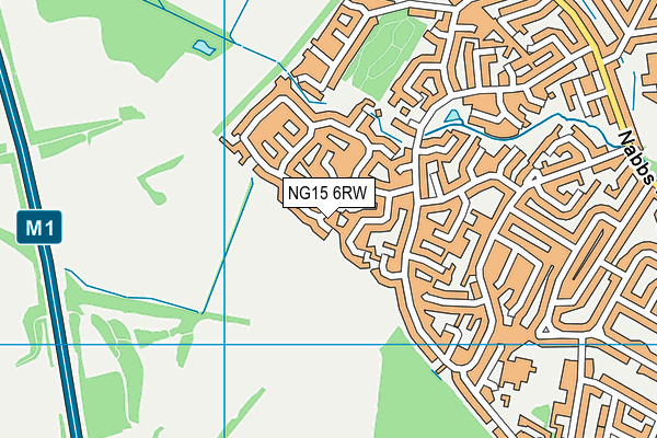 NG15 6RW map - OS VectorMap District (Ordnance Survey)