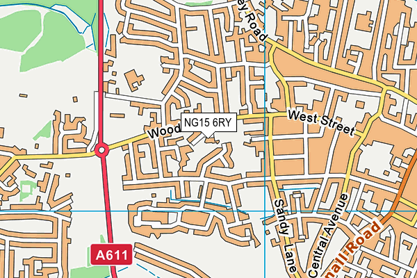 NG15 6RY map - OS VectorMap District (Ordnance Survey)