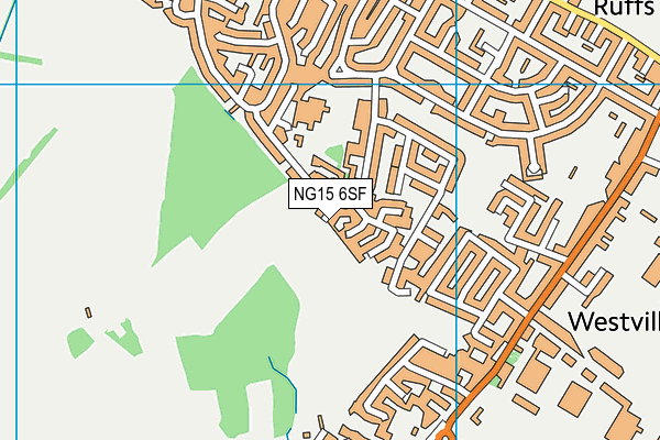 NG15 6SF map - OS VectorMap District (Ordnance Survey)