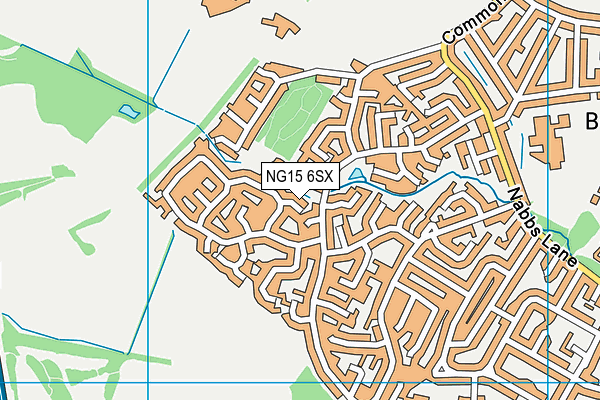 NG15 6SX map - OS VectorMap District (Ordnance Survey)