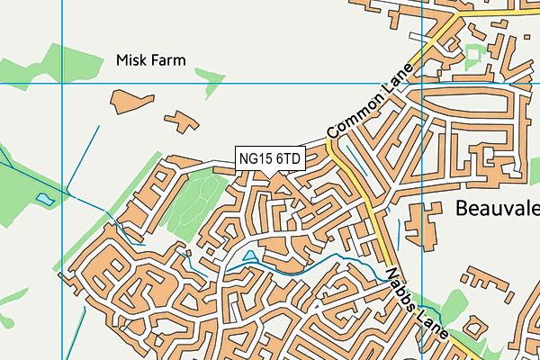 NG15 6TD map - OS VectorMap District (Ordnance Survey)