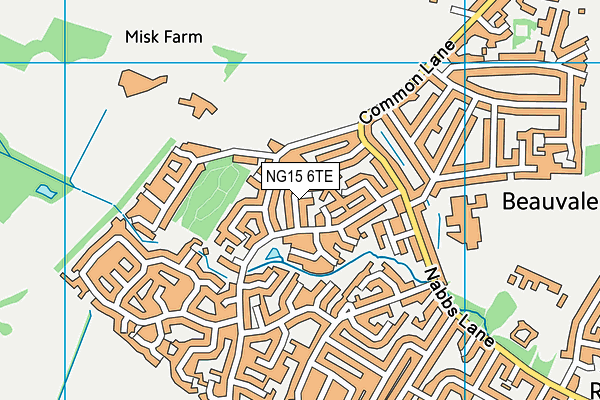 NG15 6TE map - OS VectorMap District (Ordnance Survey)