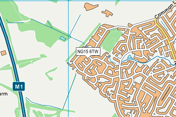 NG15 6TW map - OS VectorMap District (Ordnance Survey)