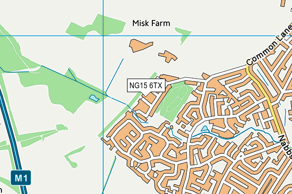 NG15 6TX map - OS VectorMap District (Ordnance Survey)