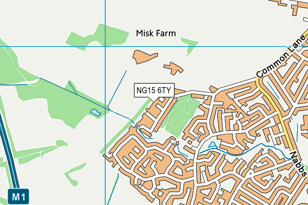 NG15 6TY map - OS VectorMap District (Ordnance Survey)