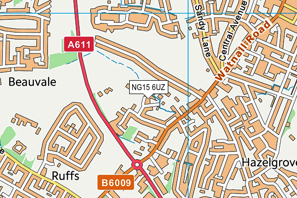 NG15 6UZ map - OS VectorMap District (Ordnance Survey)