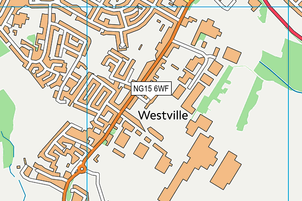 NG15 6WF map - OS VectorMap District (Ordnance Survey)
