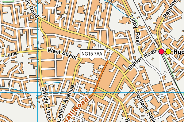 NG15 7AA map - OS VectorMap District (Ordnance Survey)